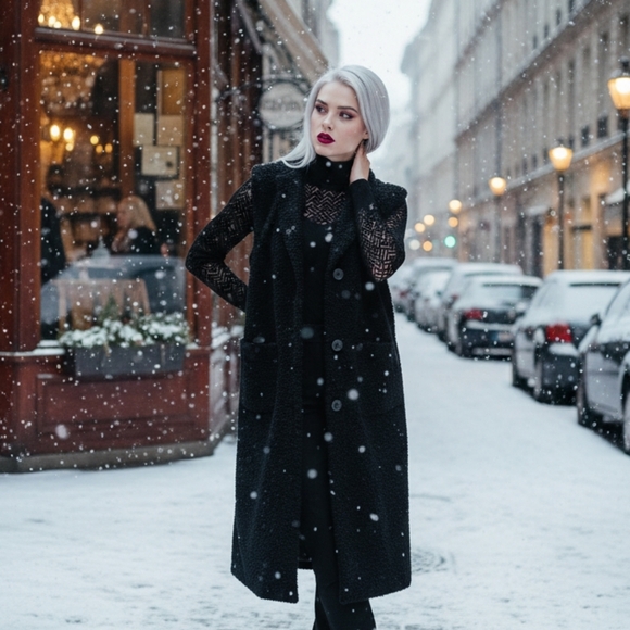 Prologue Jackets & Blazers - VEST/Coat vest jacket Curly Heavy Sherpa Style Button front Duster Vest